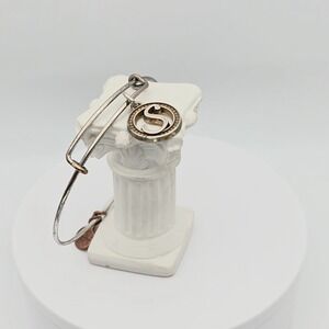 ALEX‎ & ANI Initial "S" Charm Bracelet Two-Tone Bangle +Energy Made In The USA